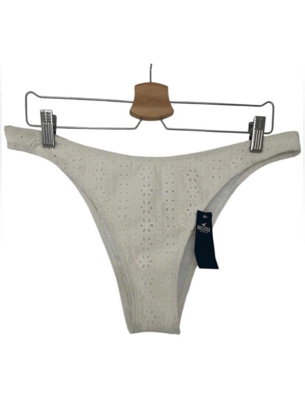 Hollister high leg eyelet white bikini bottoms size XL NWT